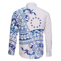 Pohnpei Liberation Day Family Matching Off Shoulder Short Dress and Hawaiian Shirt Polynesian Floral Tattoo - Polynesian Pride