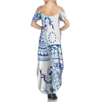 Pohnpei Liberation Day Family Matching Summer Maxi Dress and Hawaiian Shirt Polynesian Floral Tattoo - Polynesian Pride