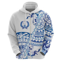 Pohnpei Liberation Day Zip Hoodie Polynesian Floral Tattoo - Polynesian Pride