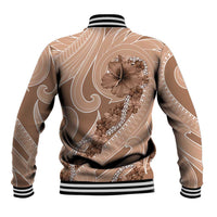 Hawaii Brown Hibiscus Pikake Lei Baseball Jacket - Polynesian Pride