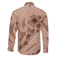 Hawaii Brown Hibiscus Pikake Lei Family Matching Mermaid Dress and Hawaiian Shirt - Polynesian Pride