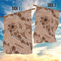 Hawaii Brown Hibiscus Pikake Lei Garden Flag - Polynesian Pride