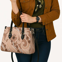 Hawaii Brown Hibiscus Pikake Lei Leather Bag - Polynesian Pride