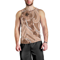 Hawaii Brown Hibiscus Pikake Lei Men Tank Top LT05 - Polynesian Pride