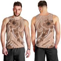 Hawaii Brown Hibiscus Pikake Lei Men Tank Top LT05 - Polynesian Pride
