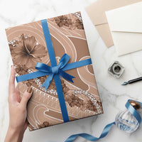 Hawaii Brown Hibiscus Pikake Lei Wrapping Paper - Polynesian Pride