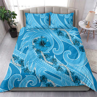 Hawaii Blue Hibiscus Pikake Lei Bedding Set - Polynesian Pride