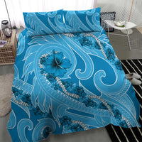 Hawaii Blue Hibiscus Pikake Lei Bedding Set - Polynesian Pride