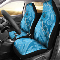 Hawaii Blue Hibiscus Pikake Lei Car Seat Cover - Polynesian Pride