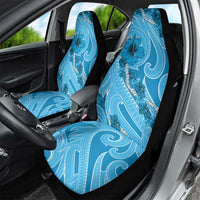 Hawaii Blue Hibiscus Pikake Lei Car Seat Cover - Polynesian Pride
