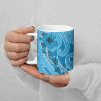 Hawaii Blue Hibiscus Pikake Lei Ceramic Mug - Polynesian Pride