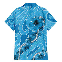 Hawaii Blue Hibiscus Pikake Lei Family Matching Mermaid Dress and Hawaiian Shirt - Polynesian Pride