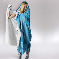 Hawaii Blue Hibiscus Pikake Lei Hooded Blanket LT05 - Polynesian Pride