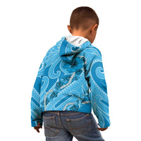 Hawaii Blue Hibiscus Pikake Lei Kid Hoodie - Polynesian Pride