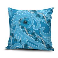 Hawaii Blue Hibiscus Pikake Lei Pillow Cover - Polynesian Pride