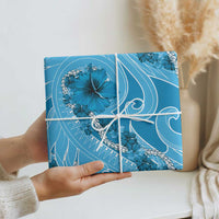 Hawaii Blue Hibiscus Pikake Lei Wrapping Paper - Polynesian Pride