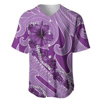 Hawaii Violet Hibiscus Pikake Lei Baseball Jersey LT05 Violet - Polynesian Pride
