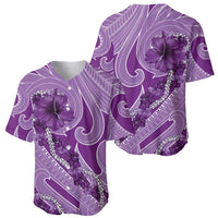 Hawaii Violet Hibiscus Pikake Lei Baseball Jersey LT05 - Polynesian Pride