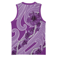 Hawaii Violet Hibiscus Pikake Lei Basketball Jersey - Polynesian Pride