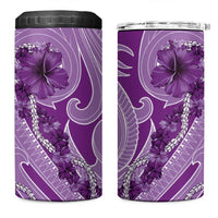 Hawaii Violet Hibiscus Pikake Lei 4 in 1 Can Cooler Tumbler - Polynesian Pride