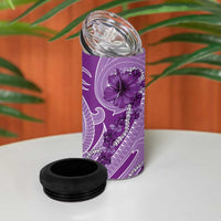 Hawaii Violet Hibiscus Pikake Lei 4 in 1 Can Cooler Tumbler - Polynesian Pride