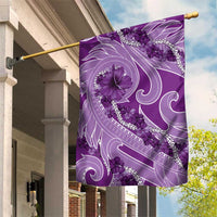 Hawaii Violet Hibiscus Pikake Lei Garden Flag - Polynesian Pride