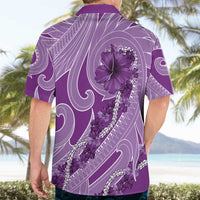 Hawaii Violet Hibiscus Pikake Lei Hawaiian Shirt - Polynesian Pride