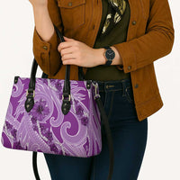 Hawaii Violet Hibiscus Pikake Lei Leather Bag - Polynesian Pride