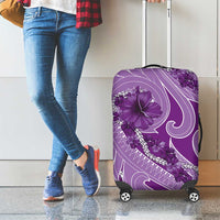 Hawaii Violet Hibiscus Pikake Lei Luggage Cover - Polynesian Pride