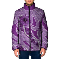 Hawaii Violet Hibiscus Pikake Lei Padded Jacket - Polynesian Pride