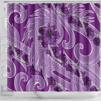 Hawaii Violet Hibiscus Pikake Lei Shower Curtain - Polynesian Pride