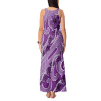 Hawaii Violet Hibiscus Pikake Lei Tank Maxi Dress - Polynesian Pride