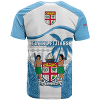 Fiji Rugby T Shirt World Cup 2023 Fijian Tapa Pattern Blue Version LT05 - Polynesian Pride