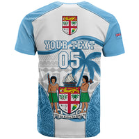 Custom Fiji Rugby T Shirt World Cup 2023 Fijian Tapa Pattern Blue Version LT05 - Polynesian Pride