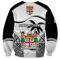 Fiji Rugby Sweatshirt World Cup 2023 Fijian Tapa Pattern Black Version LT05 - Polynesian Pride