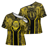 Niue The Rock Cross Shoulder Shirt The Island Of The Uga - Polynesian Pride