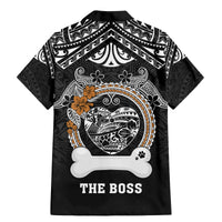 Personalized Pitbull Dog Family Matching Mermaid Dress and Hawaiian Shirt With Polynesian Heart Name Tags LT05 - Polynesian Pride