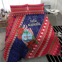 Guam Christmas Bedding Set Felis Nabidat Guaman Seal With Poinsettia
