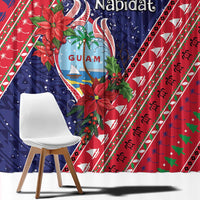 Guam Christmas Window Curtain Felis Nabidat Guaman Seal With Poinsettia