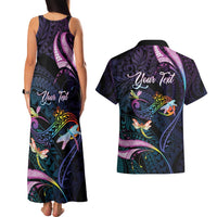 Personalised Polynesia Memorial Couples Matching Tank Maxi Dress and Hawaiian Shirt Always Remembered Dragonfly Polynesian Style