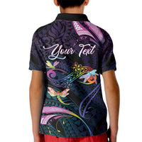 Personalised Polynesia Memorial Kid Polo Shirt Always Remembered Dragonfly Polynesian Style LT05 - Polynesian Pride