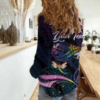 Personalised Polynesia Memorial Women Casual Shirt Always Remembered Dragonfly Polynesian Style LT05 - Polynesian Pride