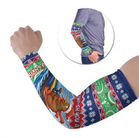 New Zealand Christmas Arm Sleeves Funny Jet Ride Kiwi Xmas - Polynesian Pride