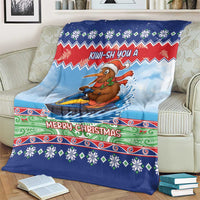 New Zealand Christmas Blanket Funny Jet Ride Kiwi Xmas - Polynesian Pride