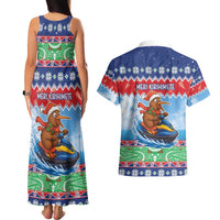 New Zealand Christmas Couples Matching Tank Maxi Dress and Hawaiian Shirt Funny Jet Ride Kiwi Xmas - Polynesian Pride