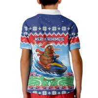 New Zealand Christmas Kid Polo Shirt Funny Jet Ride Kiwi Xmas - Polynesian Pride