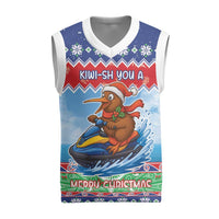 New Zealand Christmas Knitted V-Neck Vest Funny Jet Ride Kiwi Xmas - Polynesian Pride