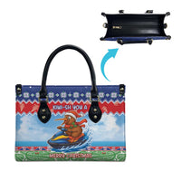 New Zealand Christmas Leather Bag Funny Jet Ride Kiwi Xmas - Polynesian Pride