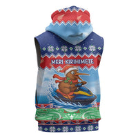 New Zealand Christmas Sleeveless Zip Hoodie Funny Jet Ride Kiwi Xmas - Polynesian Pride