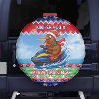 New Zealand Christmas Spare Tire Cover Funny Jet Ride Kiwi Xmas LT05 No hole Blue - Polynesian Pride